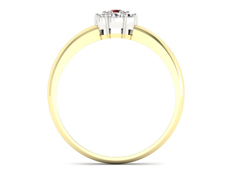 Pierścionek z granatem i brylantami - p15040zbgr — zdjęcie 2