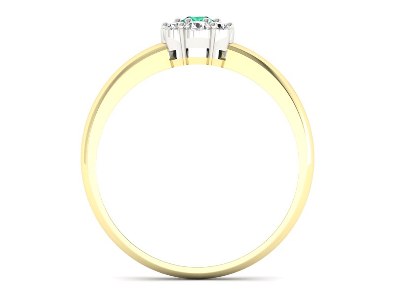 Pierścionek ze szmaragdem i diamentami - p15040zbsm — zdjęcie 2