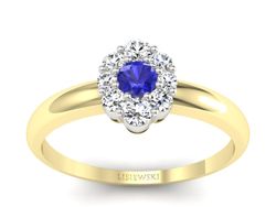 Pierścionek z szafirem i diamentami - p15040zbszc