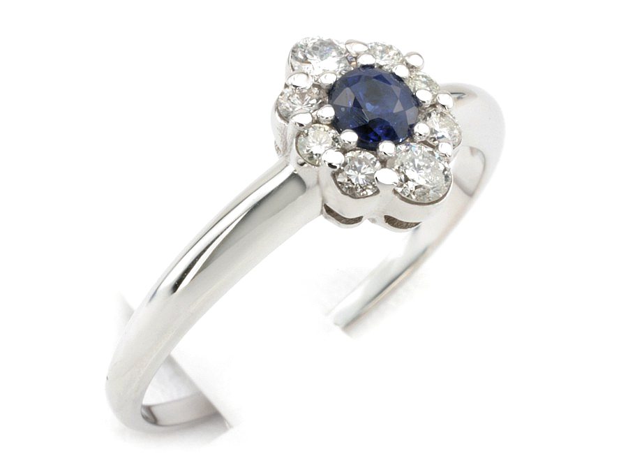Pierścionek z szafirem i brylantami - P15041bs_P_H — zdjęcie 3