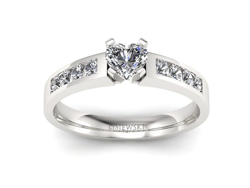 Złoty pierścionek z diamentami białe złoto - P15042b_Si_H — zdjęcie 3