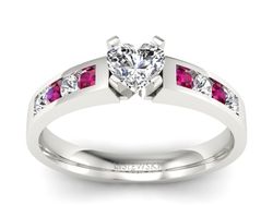 Pierścionek z diamentami i rubinami - P15042br_rub