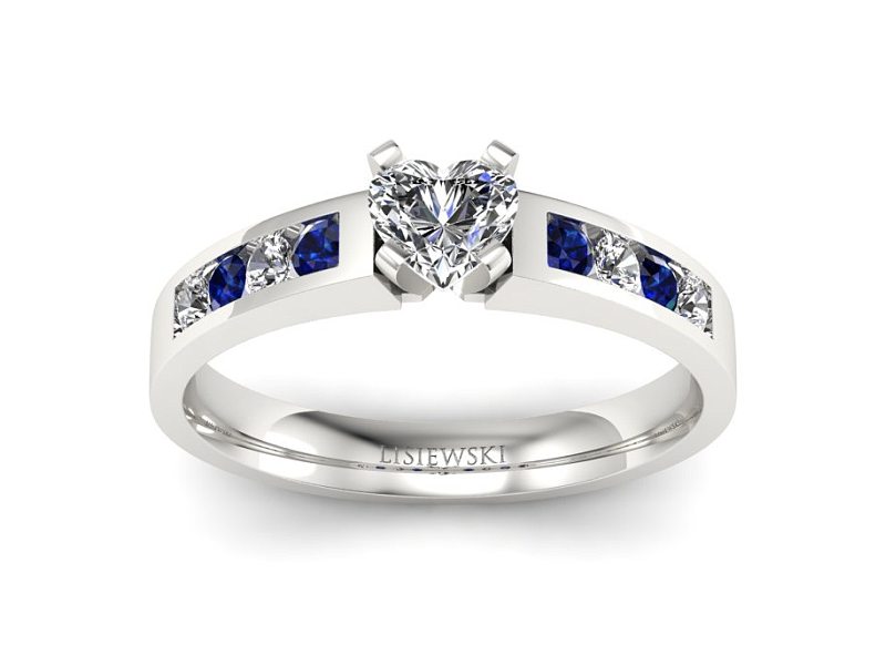 Pierścionek zaręczynowy z szafirami - P15042bszbr_SI_H — zdjęcie 3