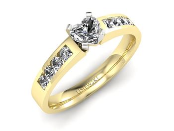 Pierścionek z diamentami białe i żółte złoto - P15042bz_Si_H - 1