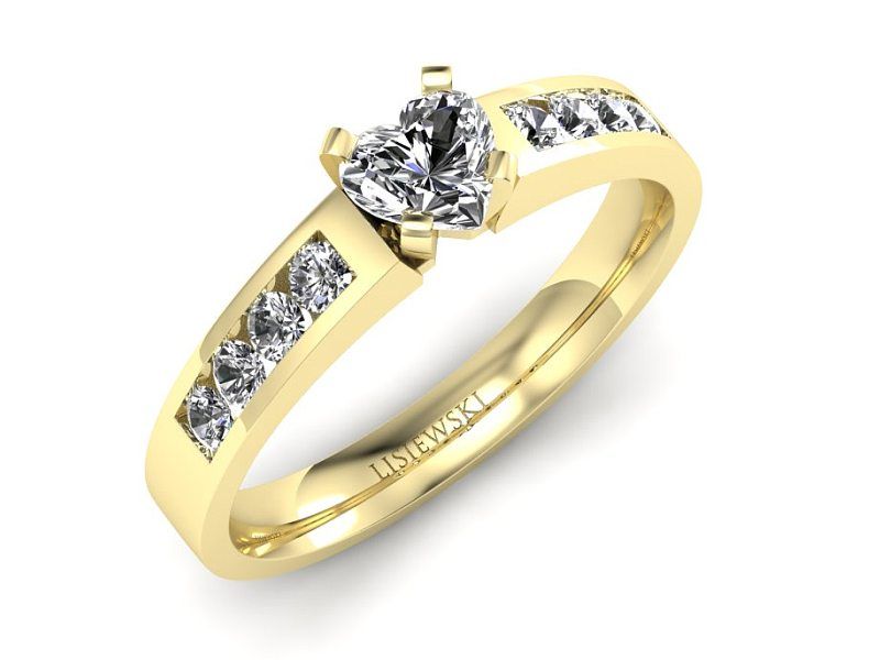 Złoty Pierścionek z diamentami żółte złoto proba 585 - P15042z_Si_H