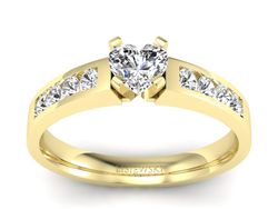 Złoty pierścionek z diamentami żółte złoto - P15042z_Si_H