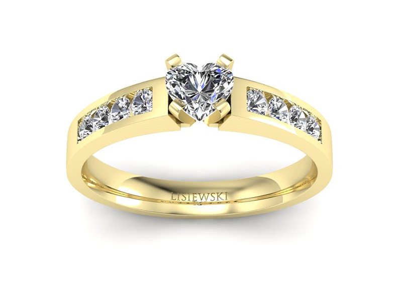 Złoty pierścionek z diamentami żółte złoto - P15042z_Si_H — zdjęcie 3