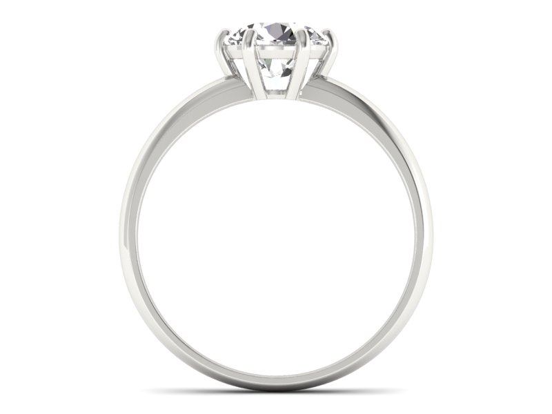 Złoty pierścionek z brylantem białe złoto - P15043bbr_SI_H — zdjęcie 2