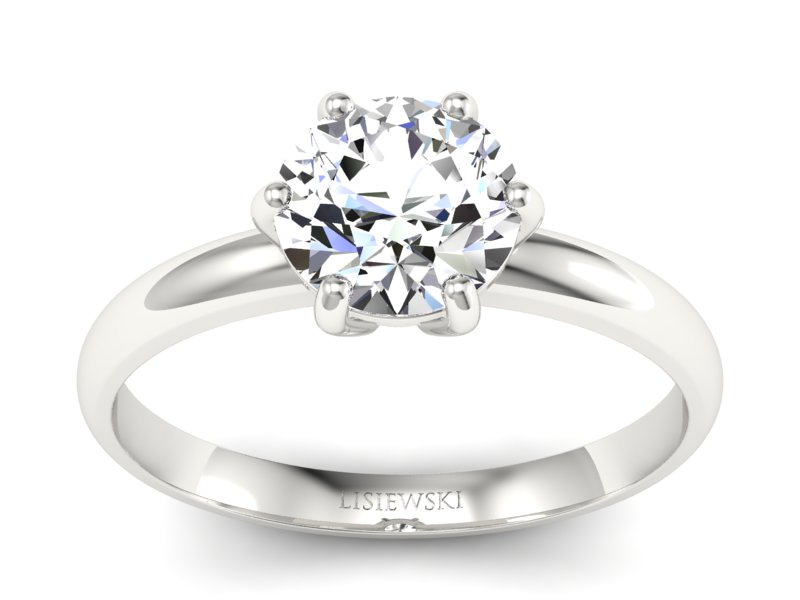 Pierścionek z platyny z brylantem - P15043pt_br_SI_F