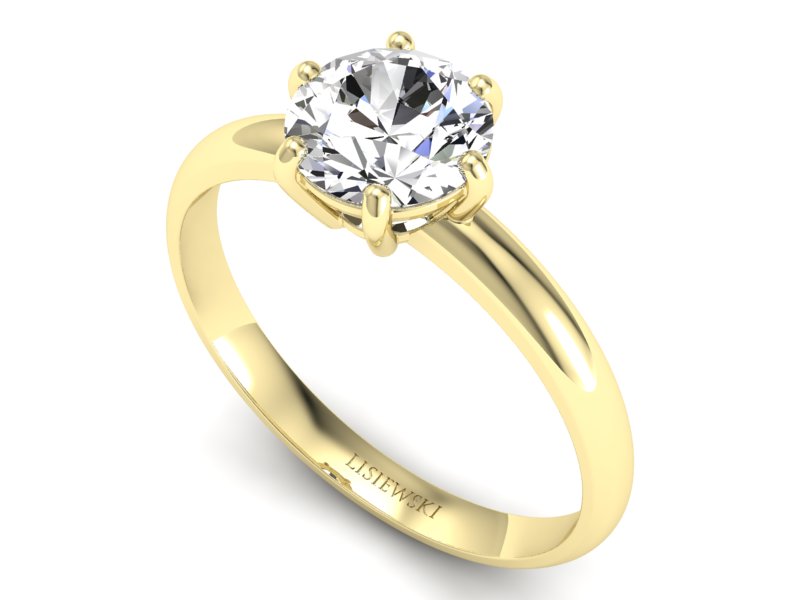 Pierścionek zaręczynowy z diamentem żółte złoto - p15043z — zdjęcie 3