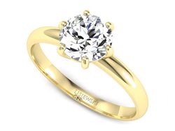 Pierścionek zaręczynowy z diamentem żółte złoto - p15043z