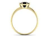 Złoty pierścionek z czarnym brylantem złoto 585 - p15043zcd - 2