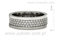 Pierscionek Obrączka z brylantami białe złoto próba 585 - P15045bbr_VS_H- 2