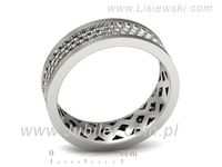Pierscionek Obrączka z brylantami białe złoto próba 585 - P15045bbr_VS_H- 3