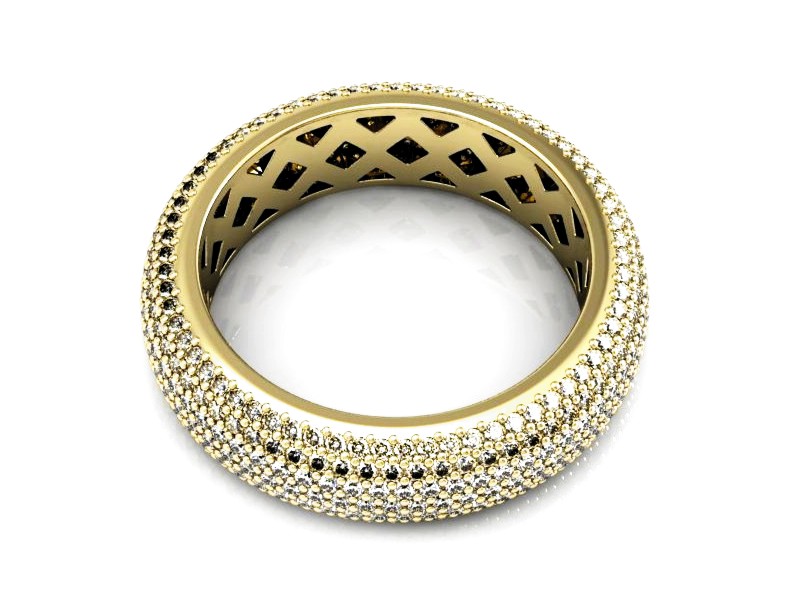 Obrączka z brylantami żółte złoto - P15047z — zdjęcie 3