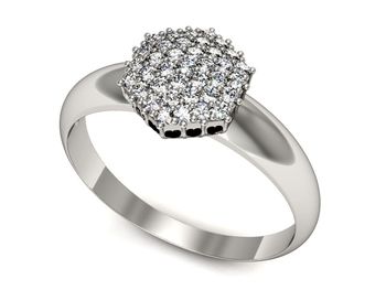 Pierścionek zaręczynowy z diamentami złoto 585 - P15048bV - 1