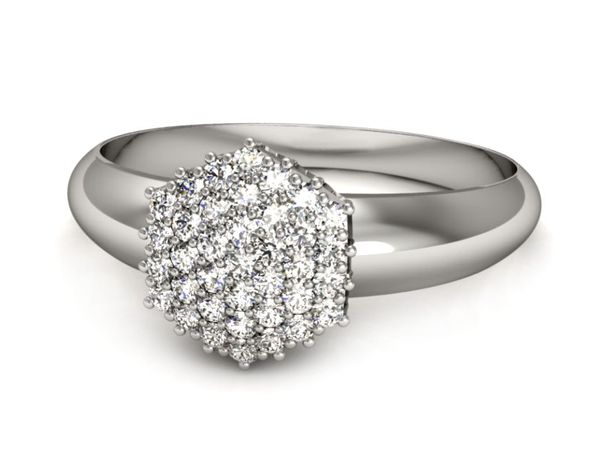 Pierścionek zaręczynowy z diamentami złoto 585 - P15048bV