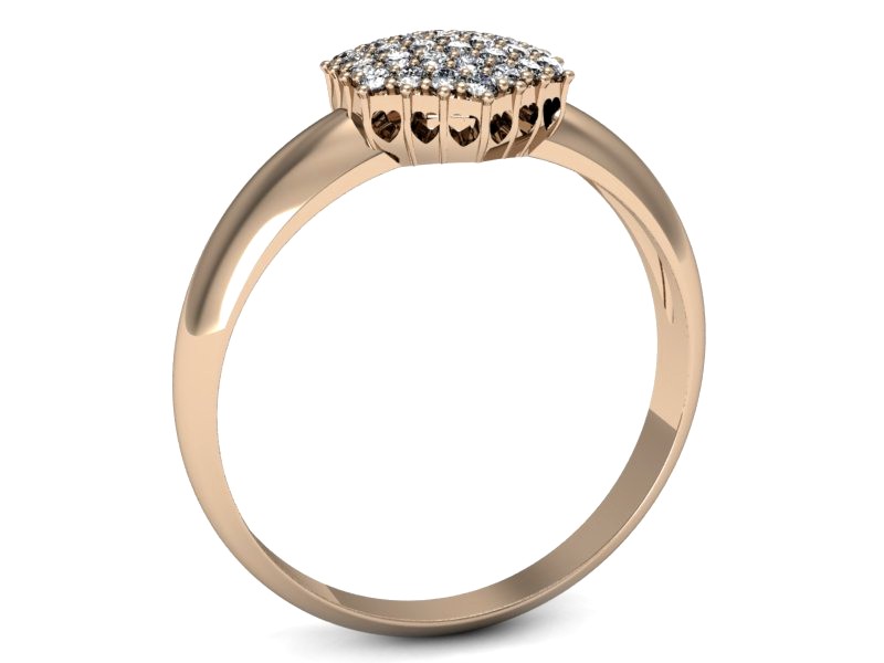 Złoty pierścionek z brylantami różowe złoto - P15048c — zdjęcie 3