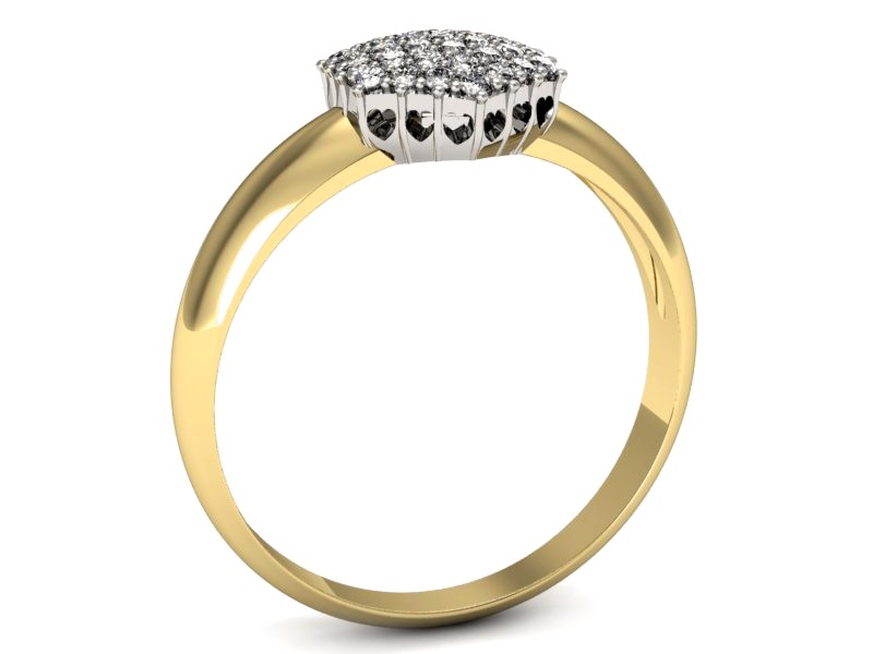 Złoty pierścionek z brylantami - P15048zb — zdjęcie 3