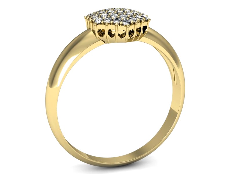 Złoty pierścionek z brylantami żółte złoto - P15048zV — zdjęcie 3