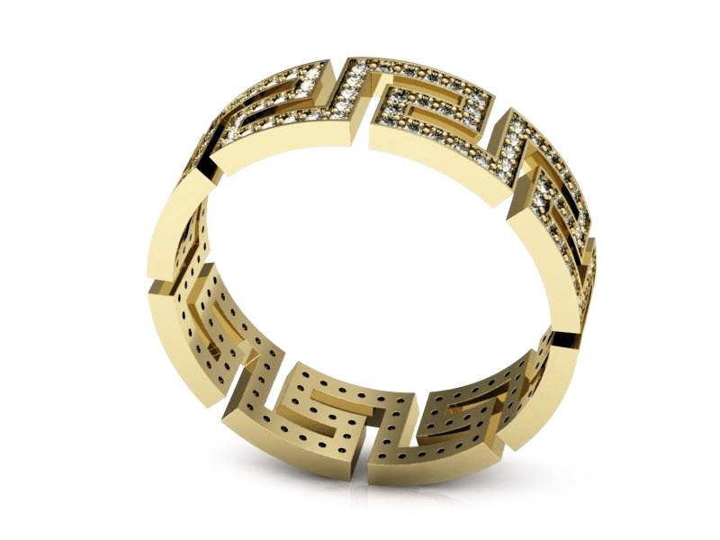 Obrączka ze złota z brylantami - P15054zbr — zdjęcie 3