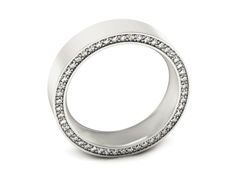 Pierścionek obrączka z brylantami białe złoto - P15055bmp — zdjęcie 3