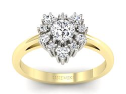 Pierścionek z diamentem żółte i białe złoto - P15056zb