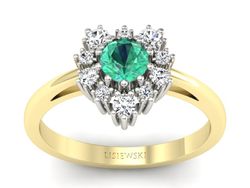 Pierścionek ze szmaragdem i diamentami - P15056zbsm