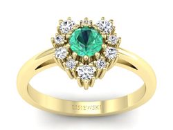 Pierścionek ze szmaragdem i diamentami - P15056zsm