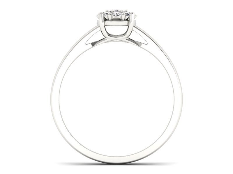 Złoty pierścionek z brylantami białe złoto - P15057B_P15081B — zdjęcie 2