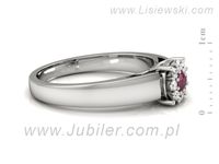 Pierścionek z rubinem białe złoto z brylantami gold 14k - p15057br- 2