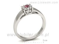 Pierścionek z rubinem białe złoto z brylantami gold 14k - p15057br- 3