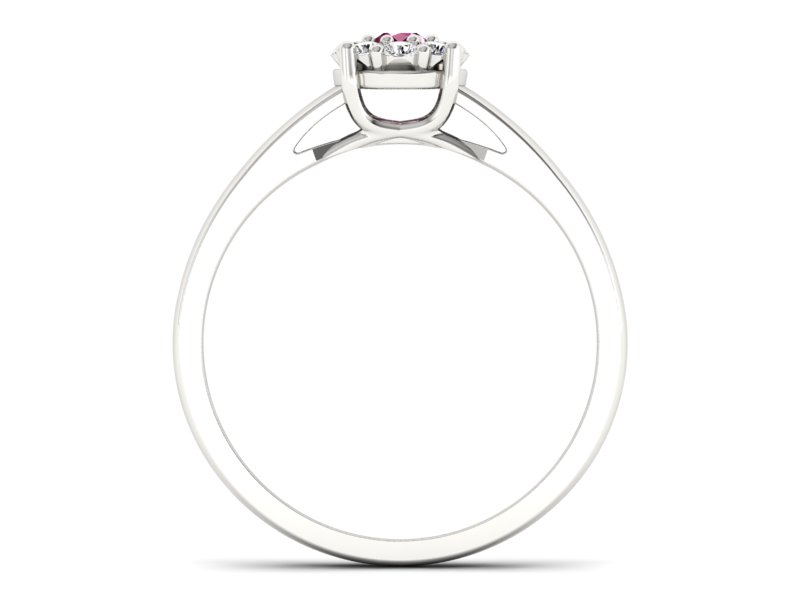 Pierścionek z rubinem i brylantami białe złoto - p15057br — zdjęcie 2