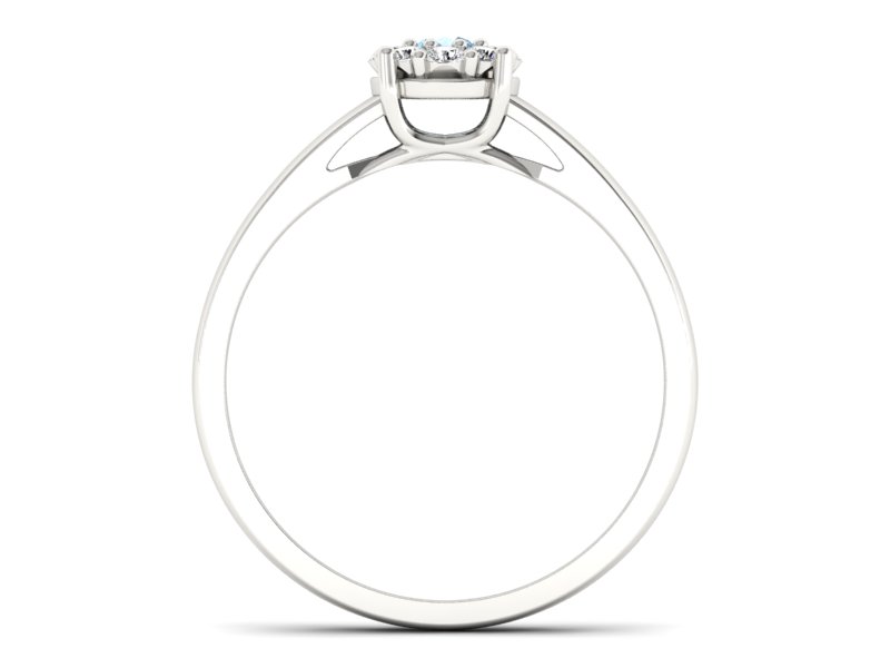 Pierścionek z topazem i brylantami białe złoto - P15057btop — zdjęcie 2