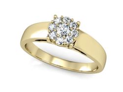 Pierścionek zaręczynowy z brylantami żółte złoto - P15057Z