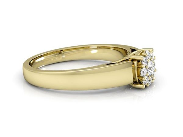 Pierścionek zaręczynowy z brylantami żółte złoto próba 585 - P15057Z