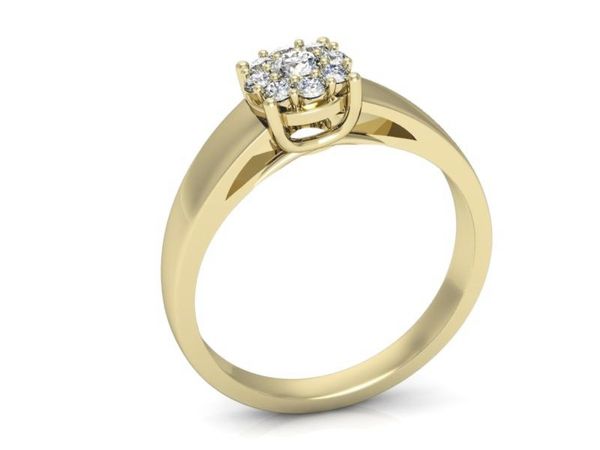 Pierścionek zaręczynowy z brylantami żółte złoto - P15057Z