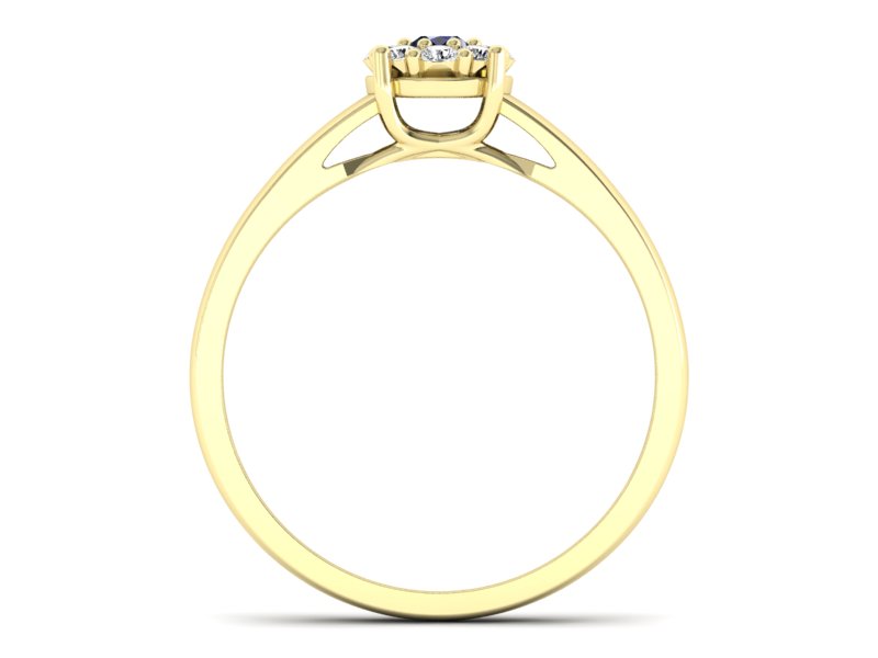 Pierścionek z szafirem i brylantami żółte złoto - p15057zsz — zdjęcie 2