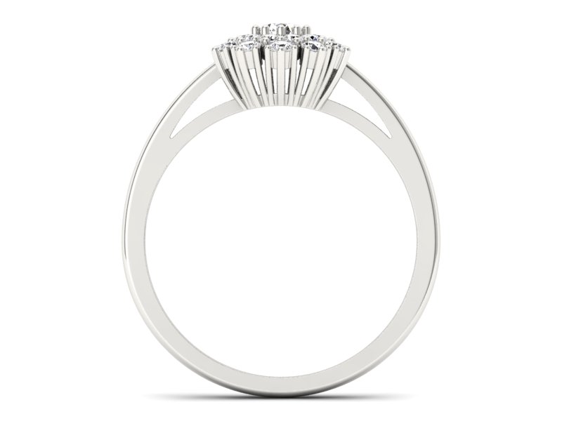 Pierścionek zaręczynowy z brylantami białe złoto - P15059br — zdjęcie 2