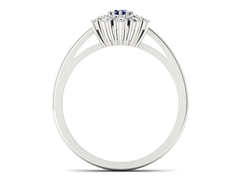 Pierścionek z szafirem i brylantami - P15059bsz — zdjęcie 2