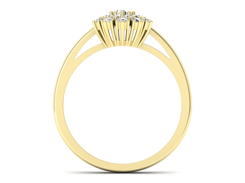 Złoty pierścionek z brylantami żółte złoto - P15059z — zdjęcie 2