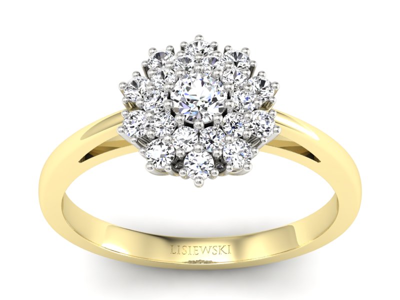 Pierścionek zaręczynowy z brylantami - P15059zb