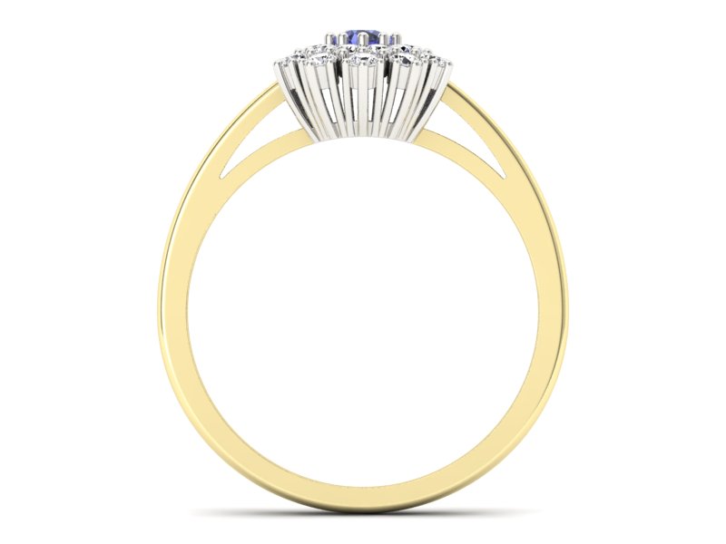 Pierścionek z tanzanitem i brylantami - P15059zbt — zdjęcie 2
