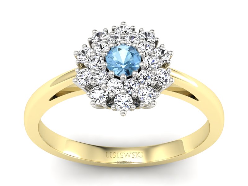 Pierścionek z topazem i brylantami - P15059zbtp