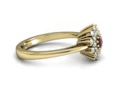 Złoty pierścionek z rubinem i brylantem złoto 585 - P15059zr - 2