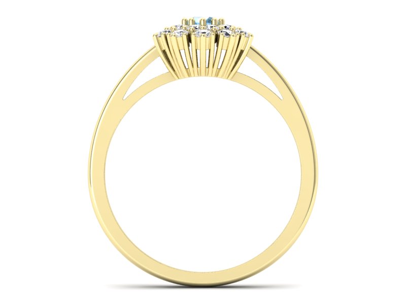 Złoty pierścionek z topazem i brylantami - P15059ztp — zdjęcie 2