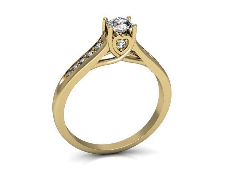 Pierścionek zaręczynowy z brylantami żółte złoto próba 585 - P15062Z - 3