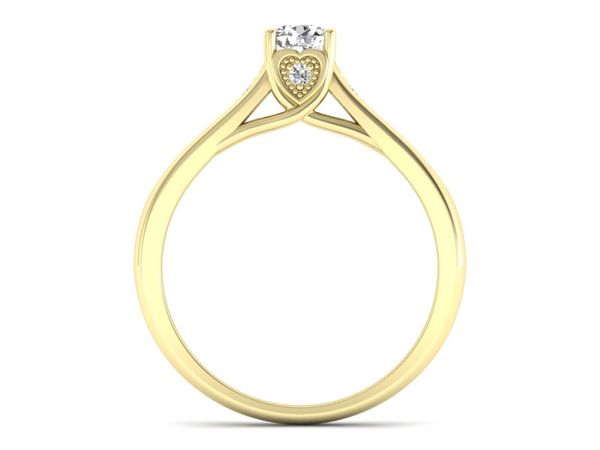 Pierścionek zaręczynowy z brylantami żółte złoto - P15062Z