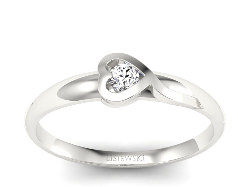 Złoty pierścionek zaręczynowy z brylantem - p15067b