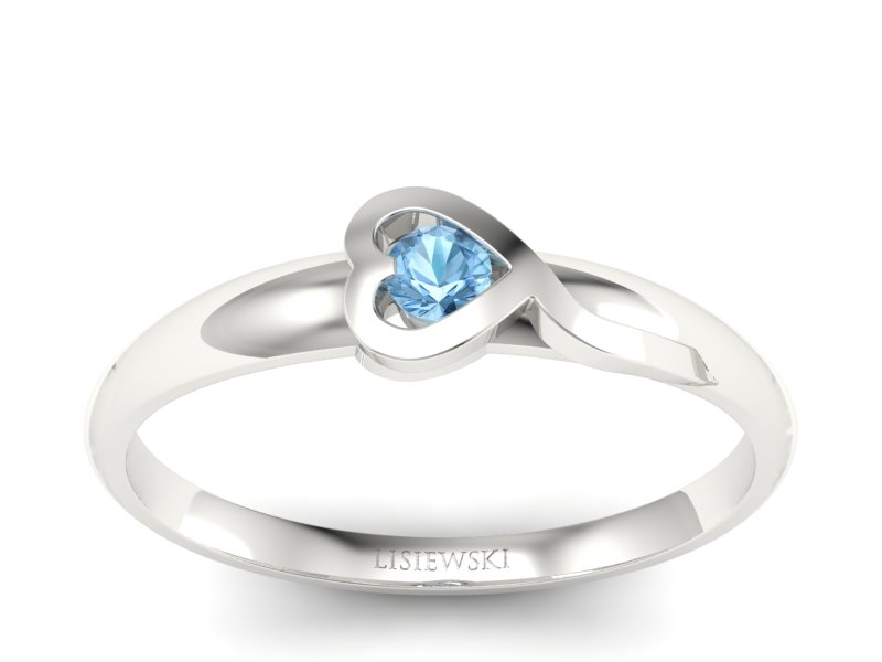 Złoty pierścionek z topazem białe złoto - p15067ba